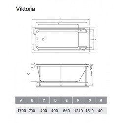 Акриловая ванна Relisan Viktoria 170x70