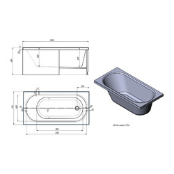 Акриловая ванна Timo ROHA 1470, с каркасом