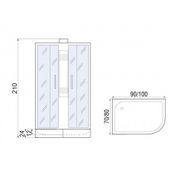 Душевая кабина River NARA 90/70/24 MT L РАСПРОДАЖА