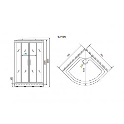 Душевая кабина с гидромассажем Timo Lux T-7709 NEW 90x90