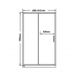 Душевая дверь Timo TD-150/03GR-6 195x150