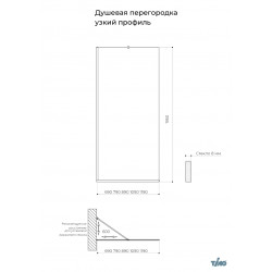 Душевая перегородка Timo TP-890/03C-8 195x89