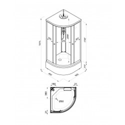 Душевая кабина Triton Грэй-Вайт 90х90 В