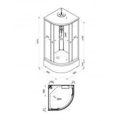 Душевая кабина Triton Грэй-Блэк 90х90 В