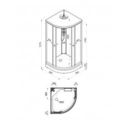 Душевая кабина Triton Грэй-Блэк 90х90 А