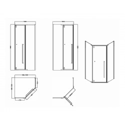 Душевой уголок Esbano ESS-100PR-C 100х100