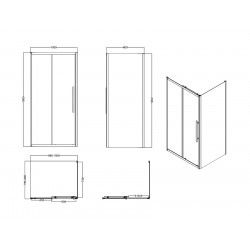 Душевой уголок Esbano ESF-108PS-GM 100х80