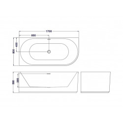Акриловая ванна Esbano Bagama 170x80 Right