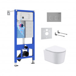 Комплект инсталляции и унитаза 6 в 1 Roxen StounFix Dual Fresh 919136