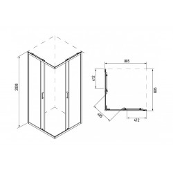 Душевой уголок IVA E4SB90T 90x90