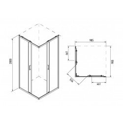 Душевой уголок IVA E4SB100T 100x100
