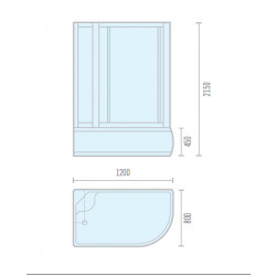 Душевая кабина с гидромассажем ODA 8037BML 120x80