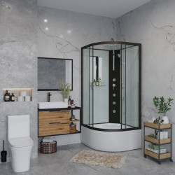 Душевая кабина с гидромассажем Niagara Classic NG-6709-14BKTG 100х100