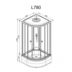 Душевая кабина с гидромассажем и электрикой DTO L780GM+EL 80x80