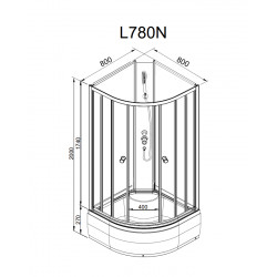 Душевая кабина с гидромассажем DTO L780NGM 80x80