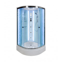 Душевая кабина с LED-подсветкой и гидромассажем DTO EM2780LED+GM 80x80