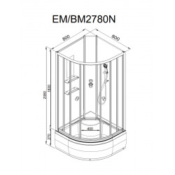 Душевая кабина DTO EM2780N 80x80