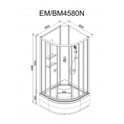 Душевая кабина с гидромассажем DTO EM4580NGM 80x80