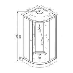 Душевая кабина AvaCan L908EL AVA N 80x80 с электрикой