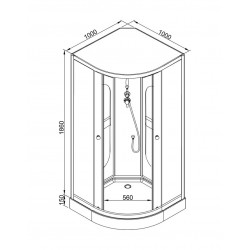 Душевая кабина AvaCan L901NGM AVA N 100x100 без крыши с гидромассажем