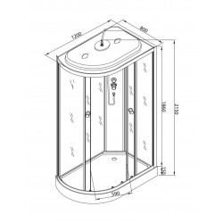 Душевая кабина AvaCan L902RGM+EL AVA N 120x80 с гидромассажем и электрикой