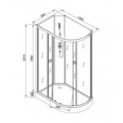 Душевая кабина AvaCan L902RN AVA O 120x80 без крыши