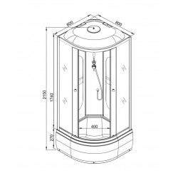 Душевая кабина AvaCan L780GM AVA N 80x80 с гидромассажем