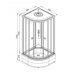 Душевая кабина AvaCan L790GM AVA N 90x90 с гидромассажем