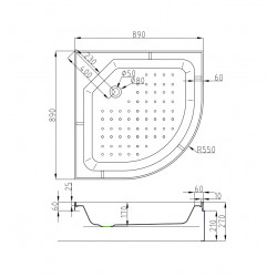 Душевая кабина AvaCan L790EL AVA N 90x90 с электрикой