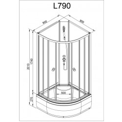 Душевая кабина AvaCan L790NGM AVA N 90x90 без крыши с гидромассажем