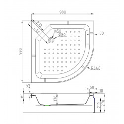 Душевая кабина AvaCan L710GM+EL AVA N 100x100 с гидромассажем и электрикой