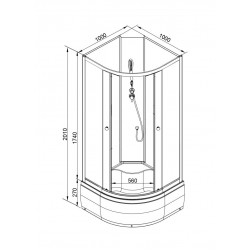 Душевая кабина AvaCan L710NGM AVA N 100x100 без крыши с гидромассажем