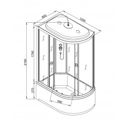 Душевая кабина AvaCan L720R AVA N 120x80 стандартная