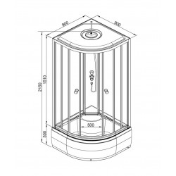 Душевая кабина AvaCan L990EL AVA N 90x90 с электрикой