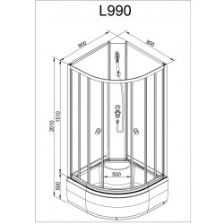 Душевая кабина AvaCan L990N AVA N 90x90 без крыши