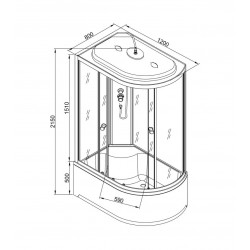 Душевая кабина AvaCan L920RGM AVA O 120x80 с гидромассажем