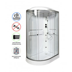 Душевая кабина AvaCan L602RLED+GM AVA N 120x80 с LED-подсветкой и гидромассажем