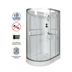 Душевая кабина AvaCan L602RNLED AVA N 120x80 без крыши с LED-подсветкой