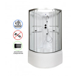 Душевая кабина AvaCan L610NLED AVA O 100x100 без крыши с LED-подсветкой