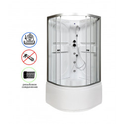 Душевая кабина AvaCan L610NLED+GM AVA O 100x100 без крыши с LED-подсветкой и гидромассажем