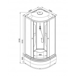 Душевая кабина AvaCan L610GM AVA N 100x100 с гидромассажем