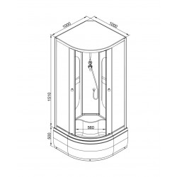 Душевая кабина AvaCan L610N AVA N 100x100 без крыши