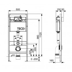 Комплект инсталляции TECEbase 9400407 с чёрной кнопкой и унитазом Cerutti Sella Aria Tornado