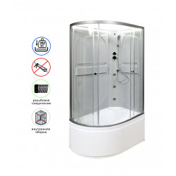 Душевая кабина AvaCan L620RNLED+GM AVA N 120x80 без крыши с LED-подсветкой и гидромассажем