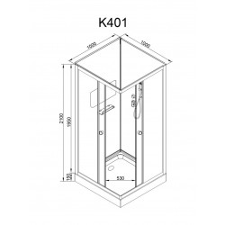 Душевая кабина AvaCan K401 AVA N 100x100 без крыши