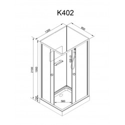 Душевая кабина AvaCan K402 AVA N 120x90 без крыши