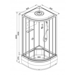 Душевая кабина AvaCan D279SEL AVA N 90x90 с электрикой