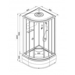 Душевая кабина AvaCan D90S AVA O 90x90 стандартная