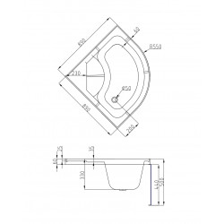 Душевая кабина AvaCan D90SLED AVA O 90x90 с LED-подсветкой