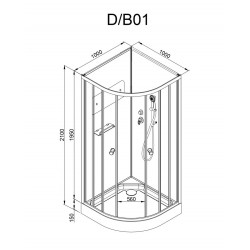 Душевая кабина AvaCan D01 AVA N 100x100 без крыши